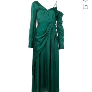 Self Portrait satin jacquard dress
